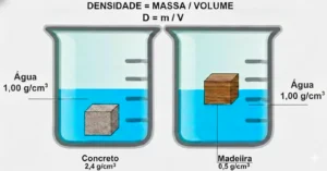 fórmula de densidade com exemplo visual de um corpo sólido